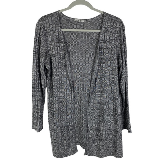 Charlotte Russe Marled Open Front Long Sleeve Cardigan Women's Medium Gray - Picture 5 of 8